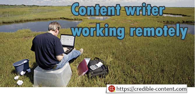 Content writer working remotely
