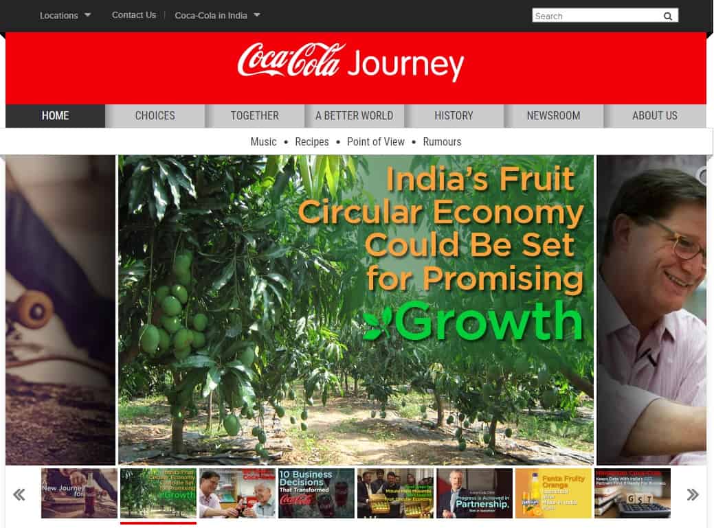 coca cola journey india