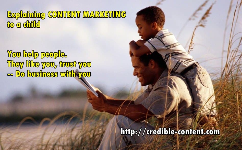 explaining content marketing to a child