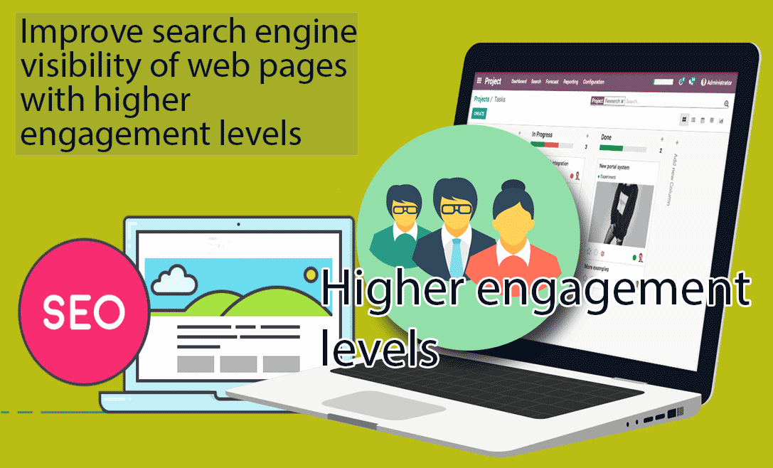 Improved search engine visibility of web pages with higher engagement levels