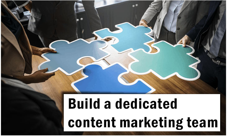 Build a dedicated content marketing team