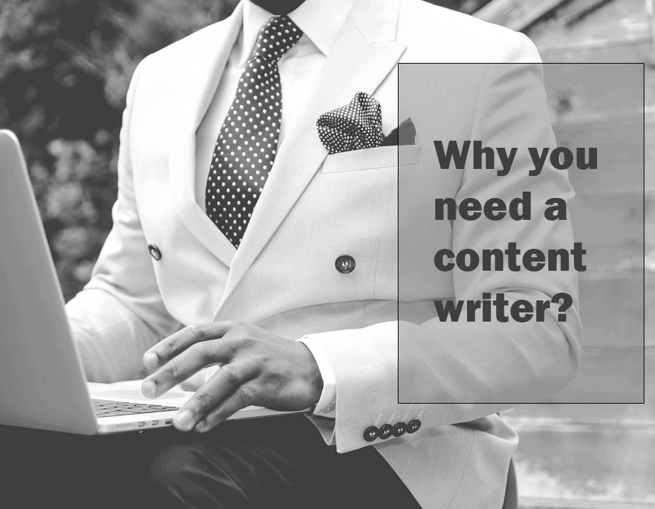 The image shows a content writer