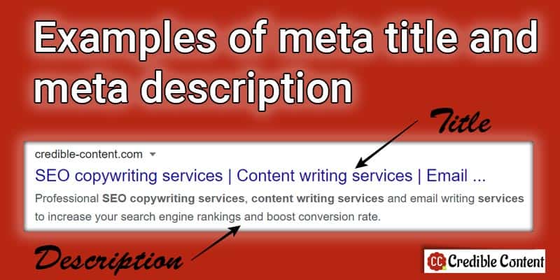 Examples of meta title and description