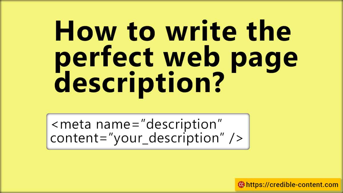 How to write the perfect web page description