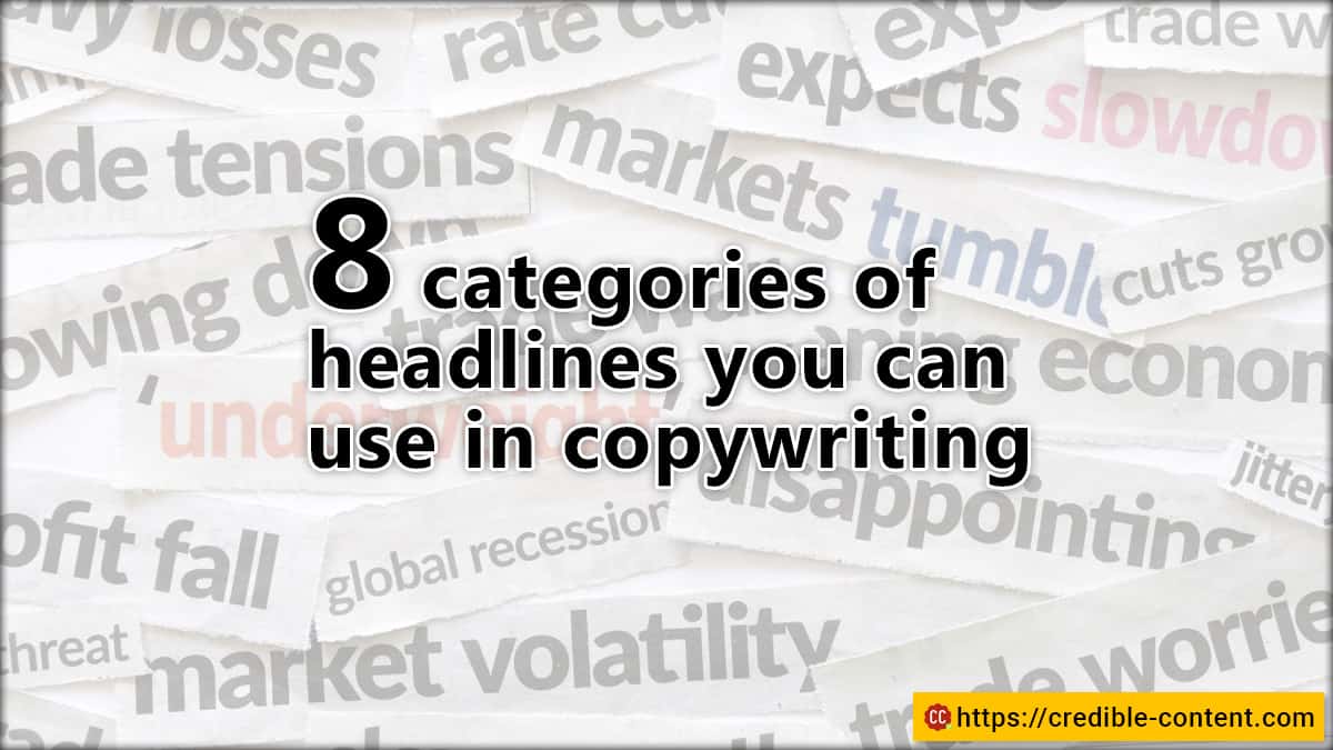 8 categories of headlines you can use and copywriting