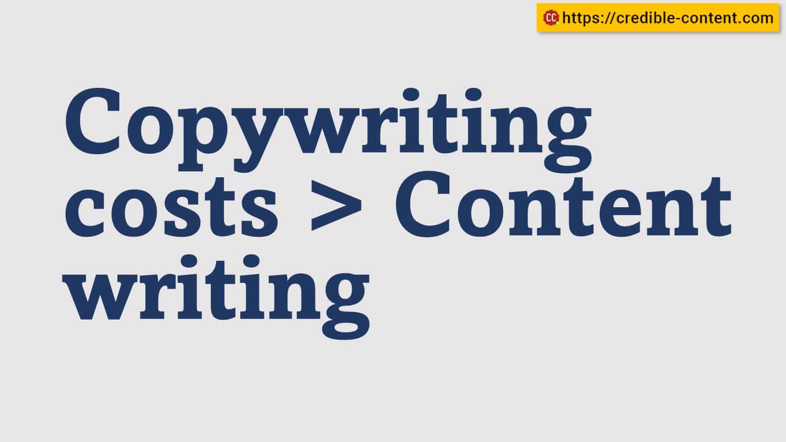 Copywriting costs more than content writing