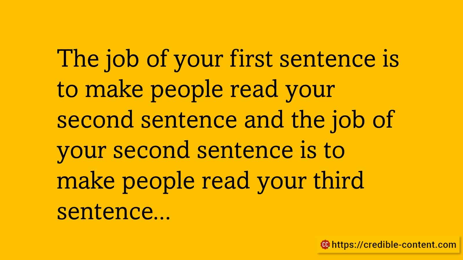 The importance of the first sentence in copywriting