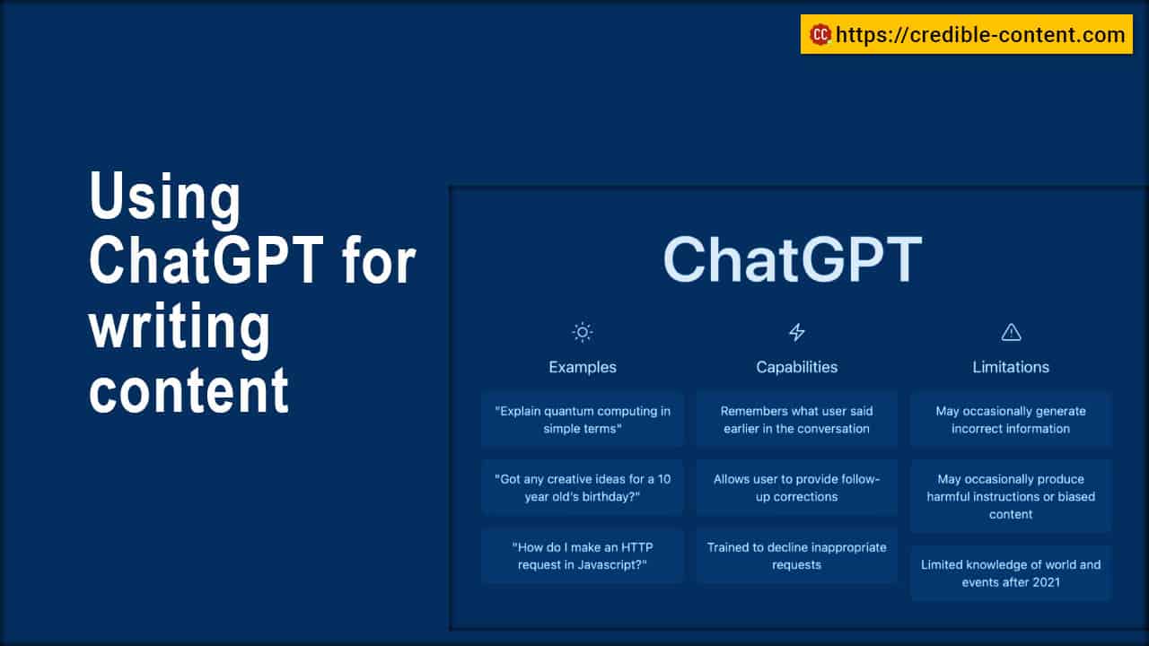 Using ChatGPT for writing content