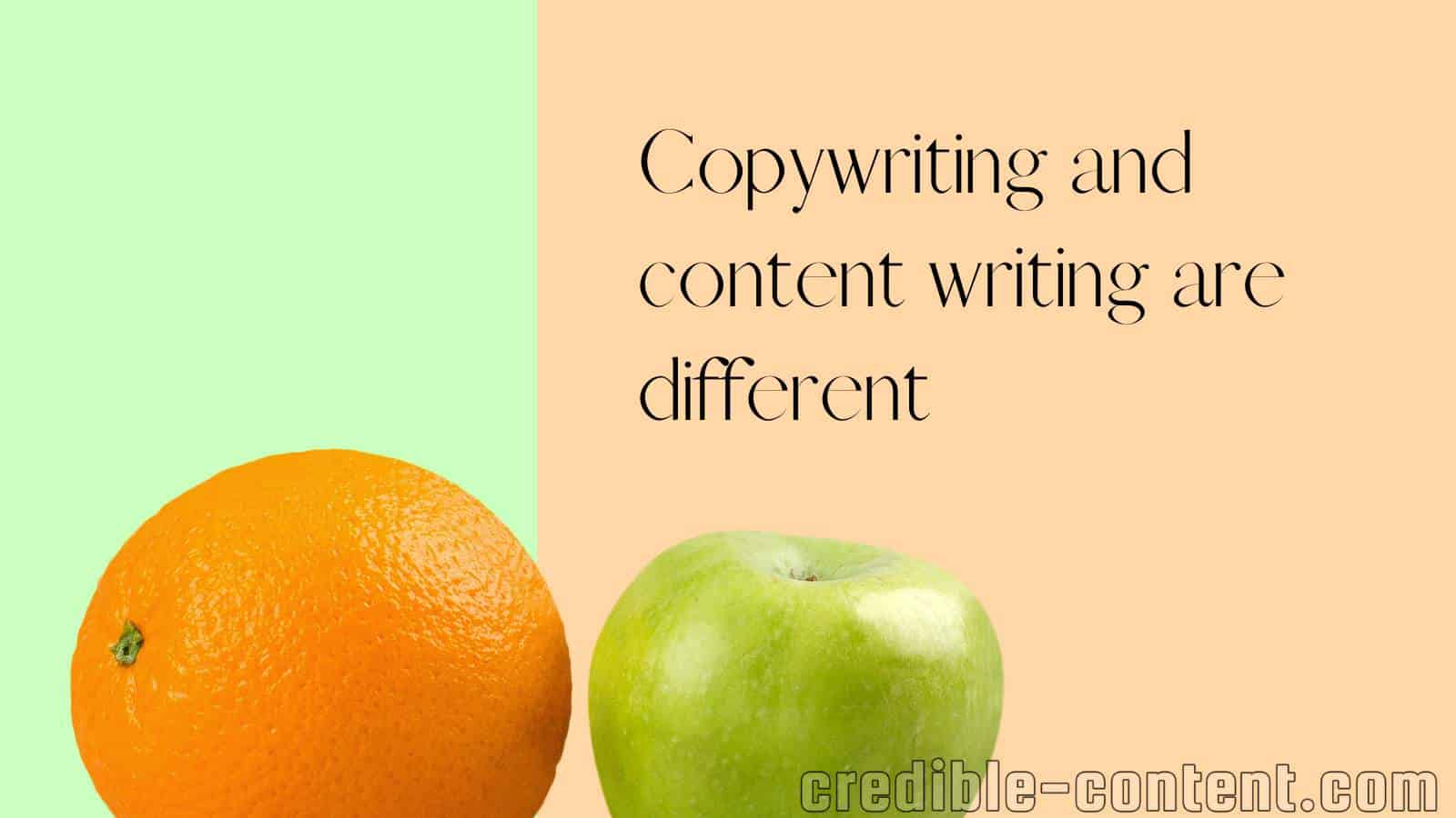 Copywriting and content writing are different