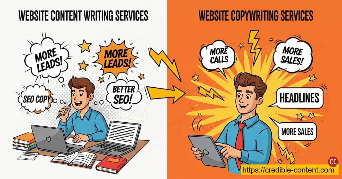 Website content writing services and website copywriting services