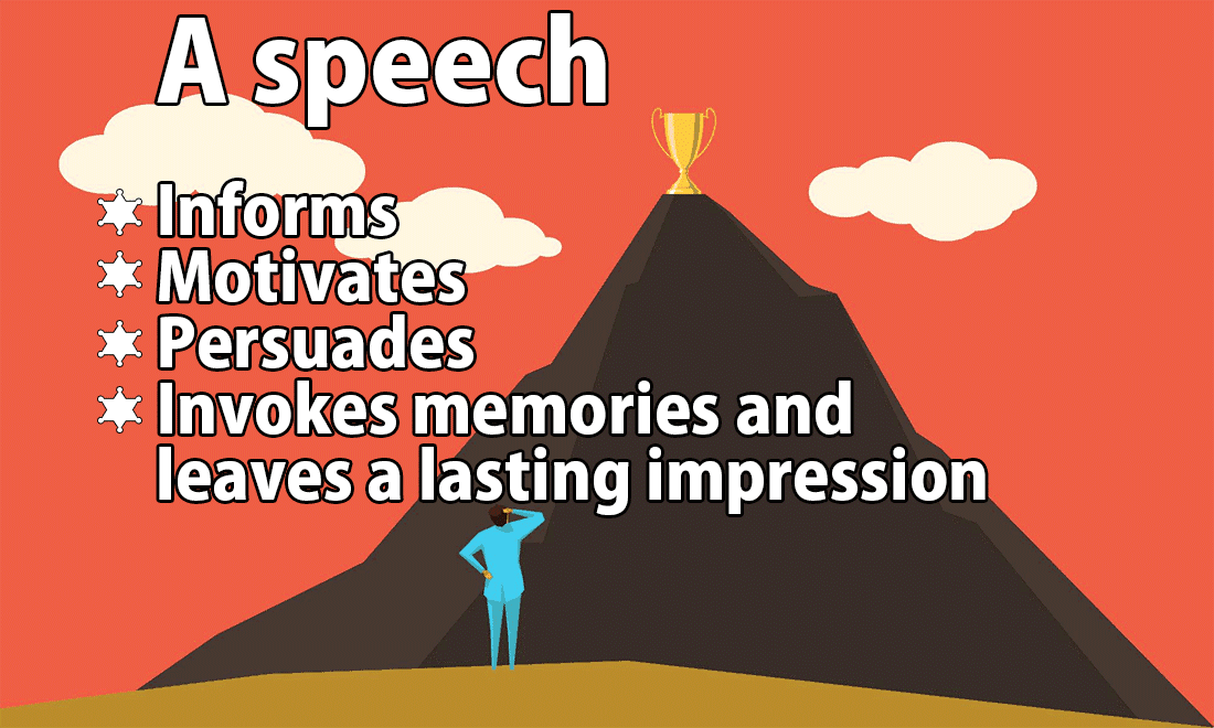 What does a speech do?