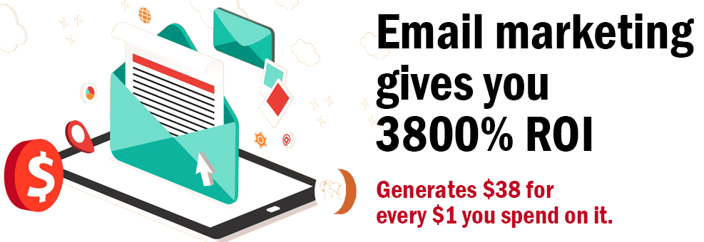 Email marketing gives you 3800% ROI