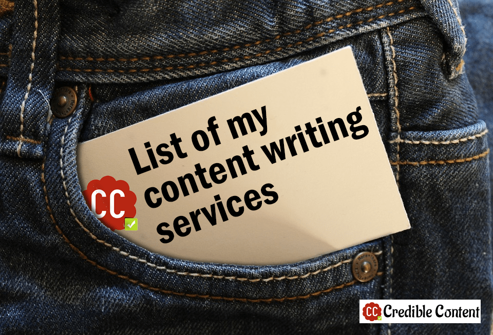 List of my content writing services