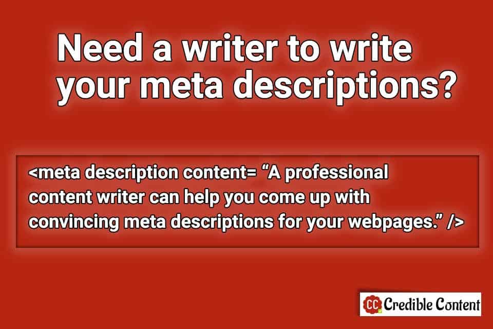 Need a writer to write your meta descriptions