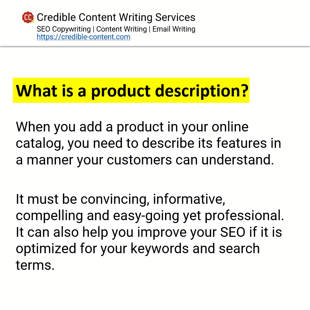 What is a product description