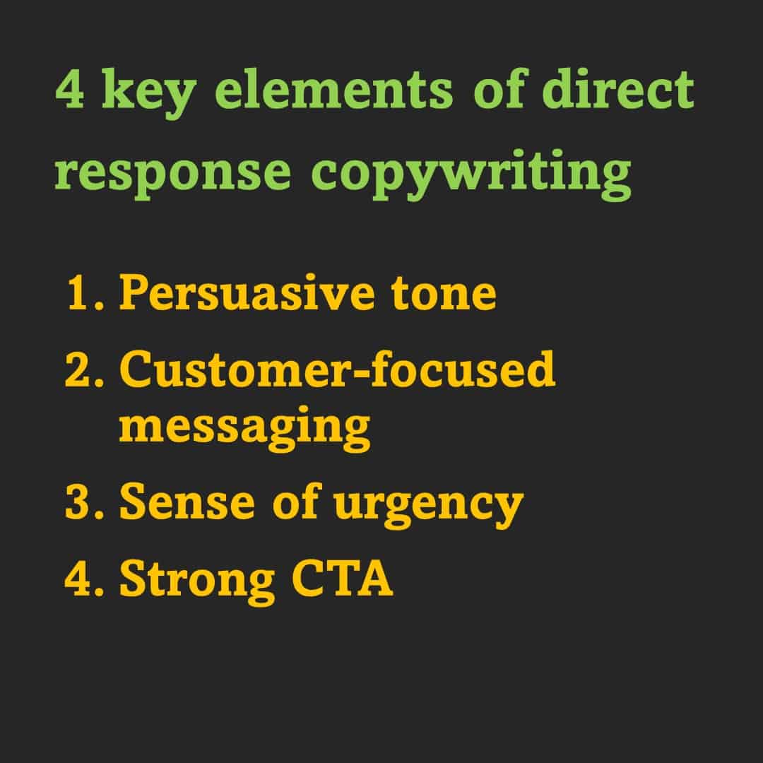 Key elements of direct response copywriting